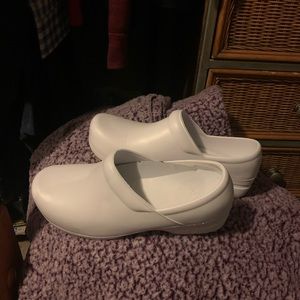White clog shoes